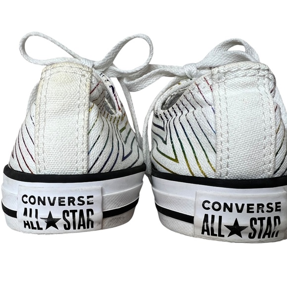 Converse Ox All Star Iridescent Metallic Rainbow White Junior Sneaker 4 - Picture 5 of 10